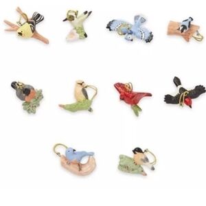 LENOX GARDEN BIRDS 10 miniature Tree Ornaments -- mini set -- -- NEW in BOX